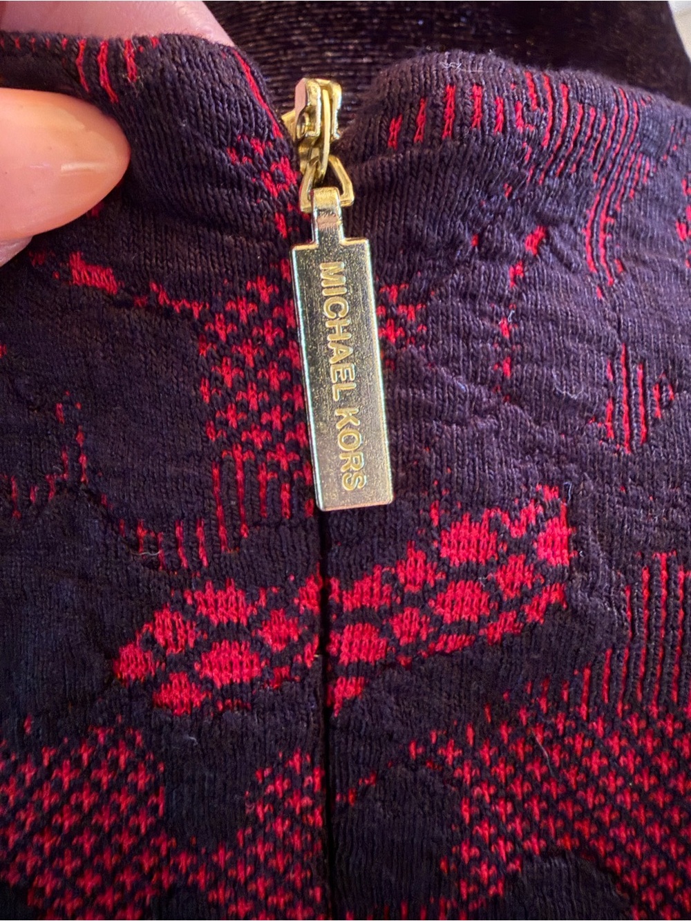 Michael Michael Kors Red Currant Lace Ruched Dress – Size Small – NWT - Picture 6 of 7